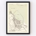Vintage Map of Annaba, Algeria 1886
