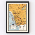 Vintage Animated Map of Alberta, Canada 1929