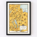 Vintage Animated Map of Manitoba, Canada 1929