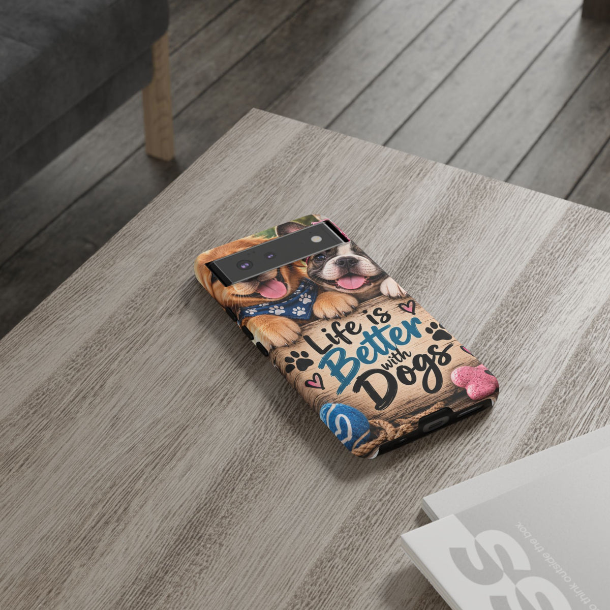Phone Case — "Life Is Better with Dogs" Cute Pawprint Dog Lover Protective Case