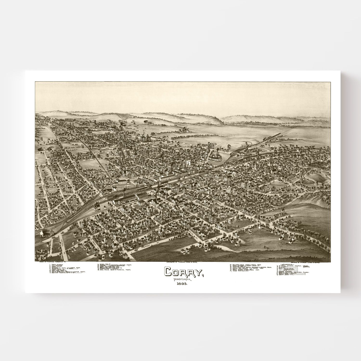 Vintage Map of Corry, Pennsylvania 1895