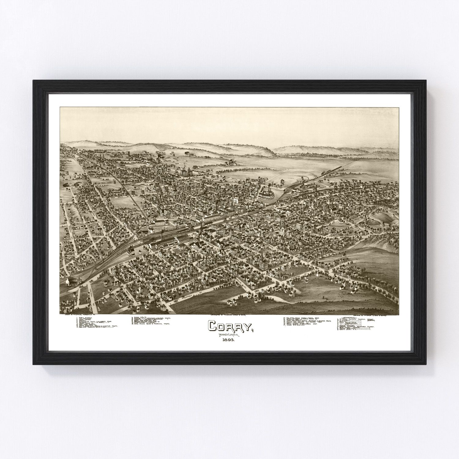 Vintage Map of Corry, Pennsylvania 1895