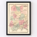 Vintage Map of Fairfield, Connecticut 1867