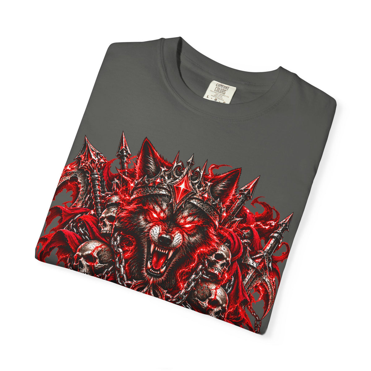 Wolf Skull T-Shirt — Red Gothic Horror Graphic Tee