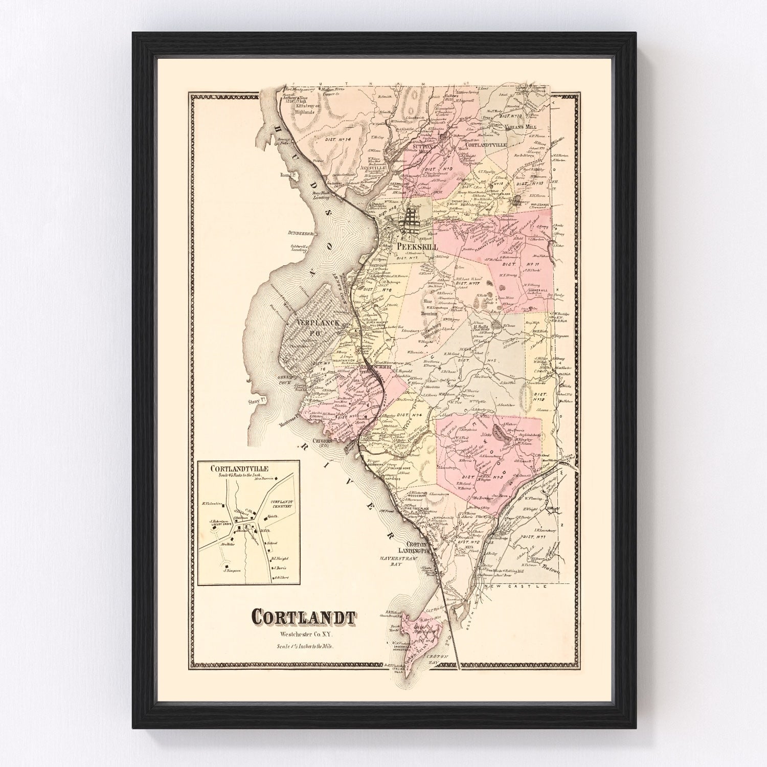 Vintage Map of Cortlandt, New York 1867