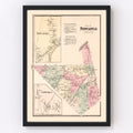 Vintage Map of Newcastle, New York 1867