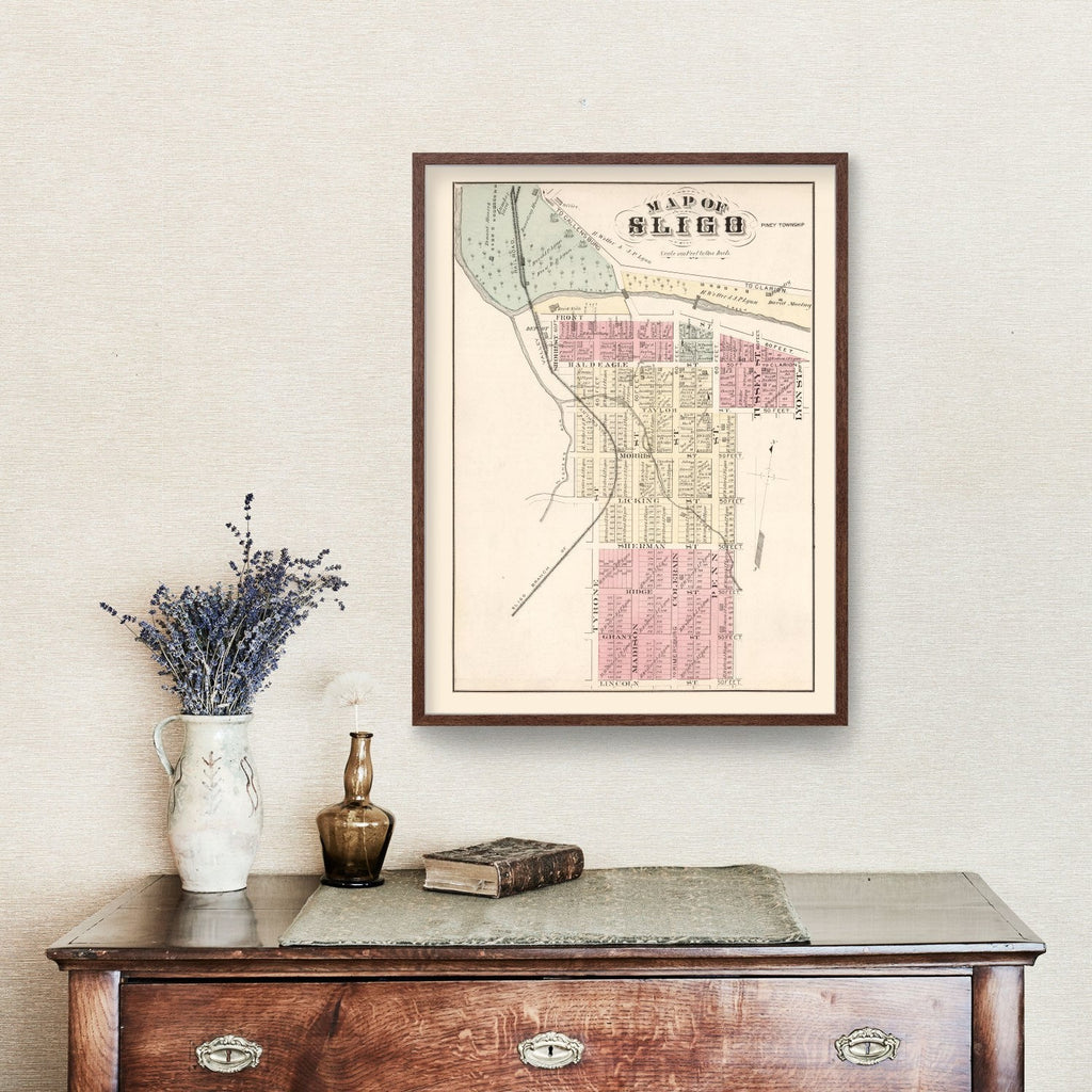 Vintage Map of Sligo, Pennsylvania 1877
