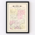 Vintage Map of Duval Township, Jasper County, Missouri 1895