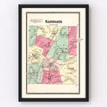 Vintage Map of Sandgate Township, Bennington County, Vermont 1869