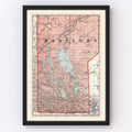 Vintage Map of Manitoba Canada, 1925