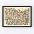 Vintage Map of the Battle of High Bridge & Farmville, 1869