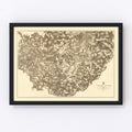 Vintage Map of the Battle of Petersburg & Five Forks, 1869