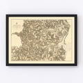 Vintage Map of the Battle of Bermuda Hundred, 1869