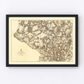 Vintage Map of the Battle of Cold Harbor, 1869