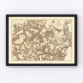 Vintage Map of the Battle of Totopotomoy, 1869