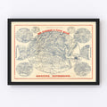 Vintage Map of the Richmond Virginia Region, 1864