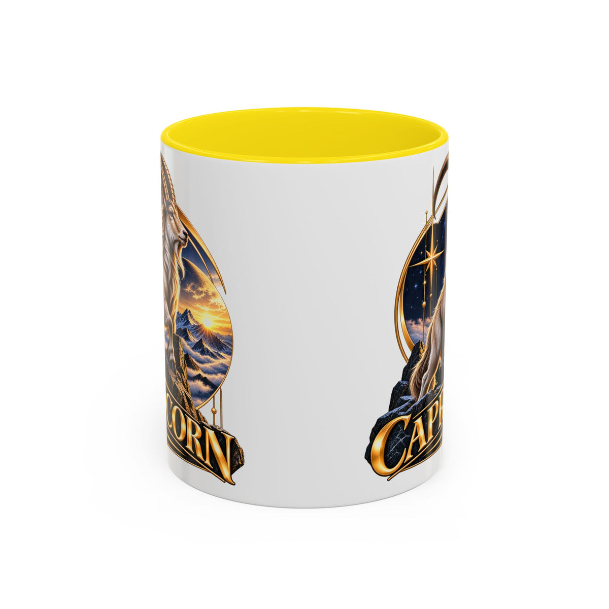 Capricorn Zodiac Coffee Mug — Astrological Goat Accent Mug (11/15oz)