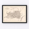 Vintage Map of Moyobamba, Peru 1865