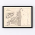 Vintage Map of Iquique, Chile 1865