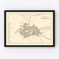 Vintage Map of Ayacucho, Peru 1865