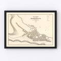 Vintage Map of Huancavelica, Peru 1865