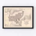 Vintage Map of Tarma, Peru 1865