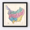 Vintage Map of Junin, Peru 1865