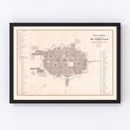 Vintage Map of Trujillo, Peru 1865