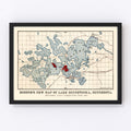 Vintage Map of Lake Minnetonka, 1881