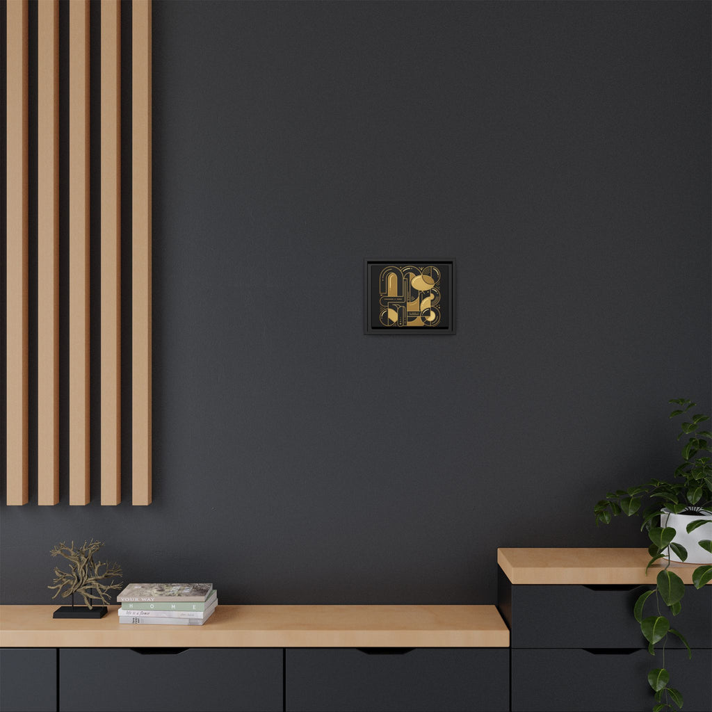Gold Geometric Art Print — Framed Matte Canvas