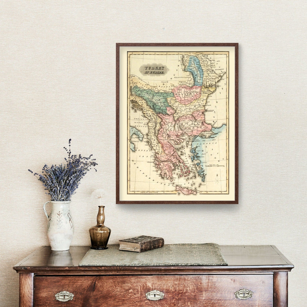 Vintage Map of Turkey 1823