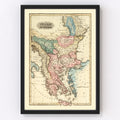 Vintage Map of Turkey 1823