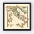 Vintage Map of Italy 1823