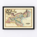 Vintage Map of Prussia 1823