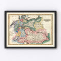 Vintage Map of Germany 1823