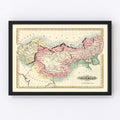 Vintage Map of China 1823