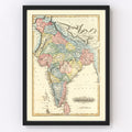 Vintage Map of India 1823