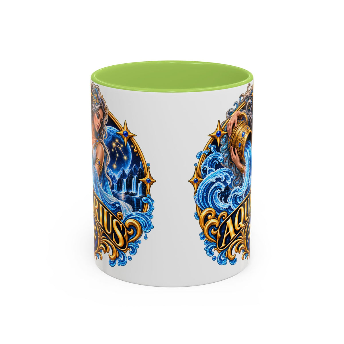 Aquarius Zodiac Coffee Mug — Illustrated Water Bearer Astrology Gift (11/15oz)