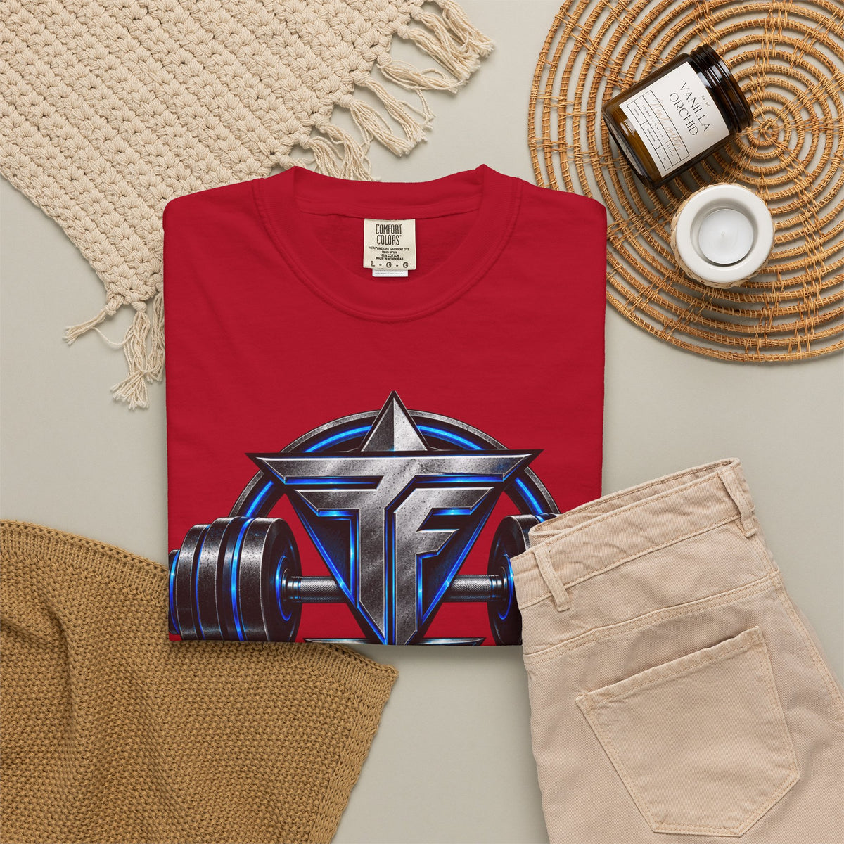 Fitness Lifestyle T-Shirt — Barbell Logo Gym Tee