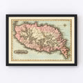 Vintage Map of Grenada 1823