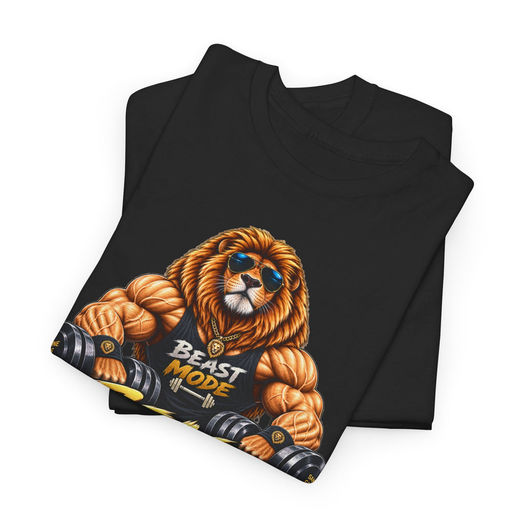Beast Mode Lion T-Shirt — Workout Gym Fitness Tee