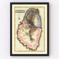 Vintage Map of St Vincent 1823
