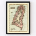 Vintage Map of St Lucia 1823