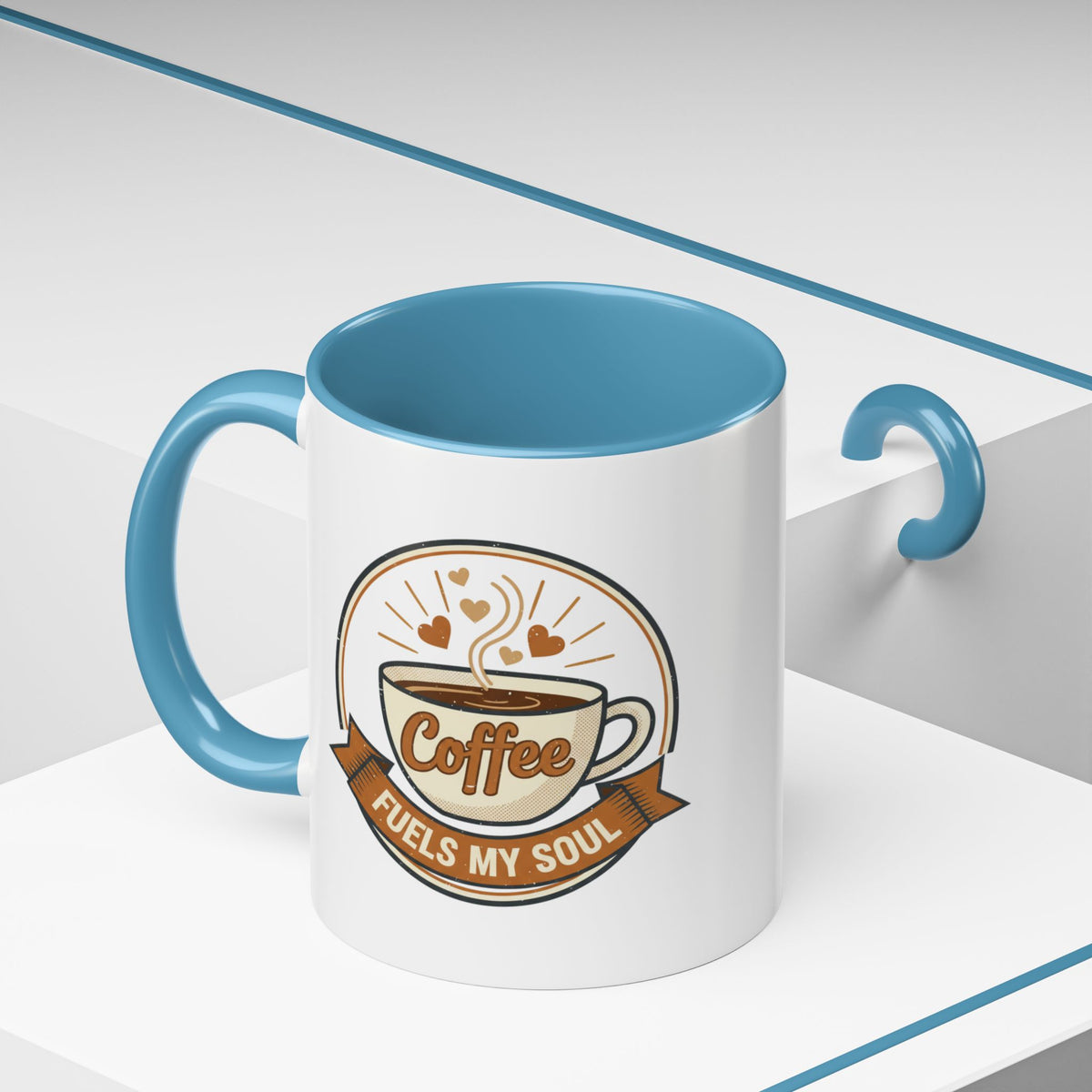 Coffee Mug - "Coffee Fuels My Soul" Accent Ceramic Mug (11/15oz)