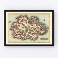 Vintage Map of Antigua, 1823