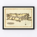 Vintage Map of Puerto Rico, 1823
