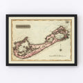 Vintage Map of Bermuda, 1823