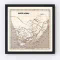 Vintage Map of South Africa, 1848