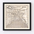 Vintage Map of Bengal, 1848