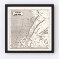 Vintage Map of Syria 1848
